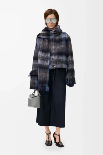 Giacca in misto mohair e lana Blu/Multicolore