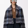 Giacca in misto mohair e lana Blu/Multicolore