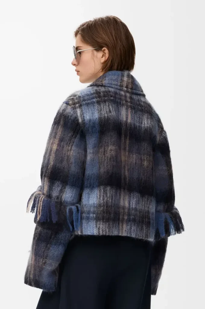 Giacca in misto mohair e lana Blu/Multicolore