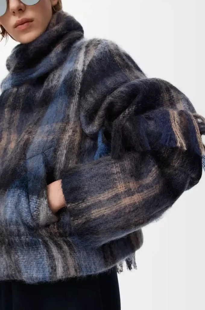 Giacca in misto mohair e lana Blu/Multicolore
