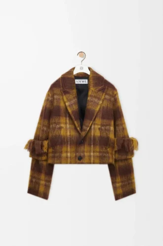 Giacca in misto mohair e lana Giallo/Multicolore
