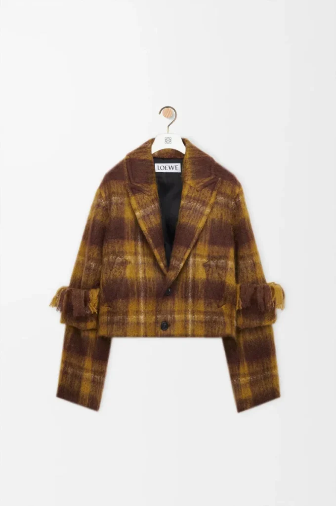 Giacca in misto mohair e lana Giallo/Multicolore