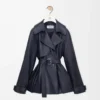 Giacca in pelle di agnello nappa blu navy