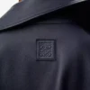 Giacca in pelle di agnello nappa blu navy