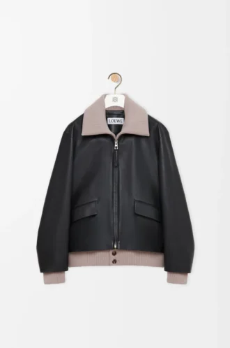 Giacca in pelle di bufalo nappa nera Giacca in pelle di bufalo nappa nera