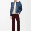 Giacca in shearling Bianco/Blu indaco Giacca in shearling Bianco/Blu indaco