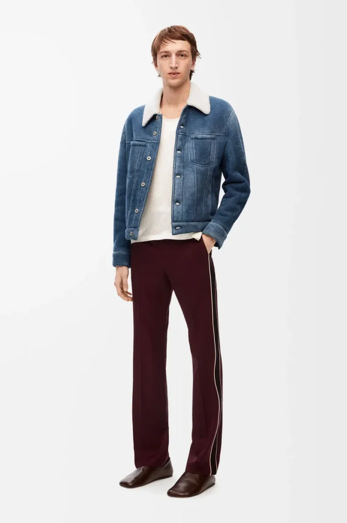 Giacca in shearling Bianco/Blu indaco Giacca in shearling Bianco/Blu indaco