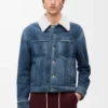 Giacca in shearling Bianco/Blu indaco Giacca in shearling Bianco/Blu indaco
