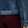 Giacca in shearling Bianco/Blu indaco Giacca in shearling Bianco/Blu indaco