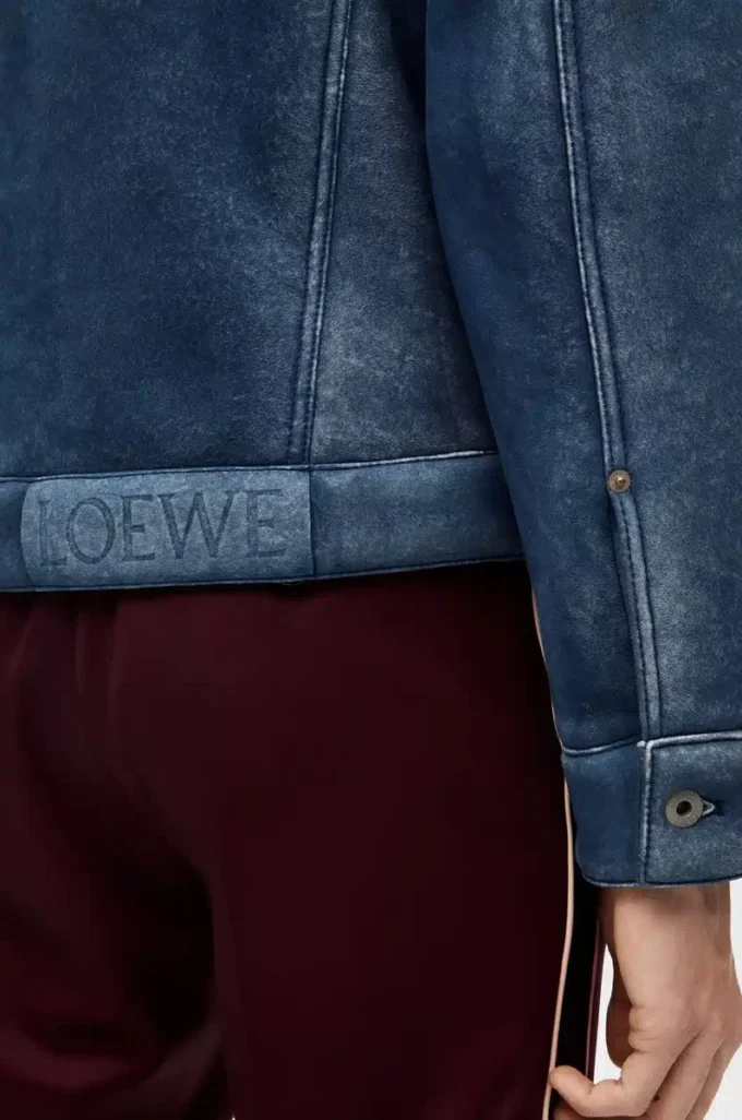 Giacca in shearling Bianco/Blu indaco Giacca in shearling Bianco/Blu indaco
