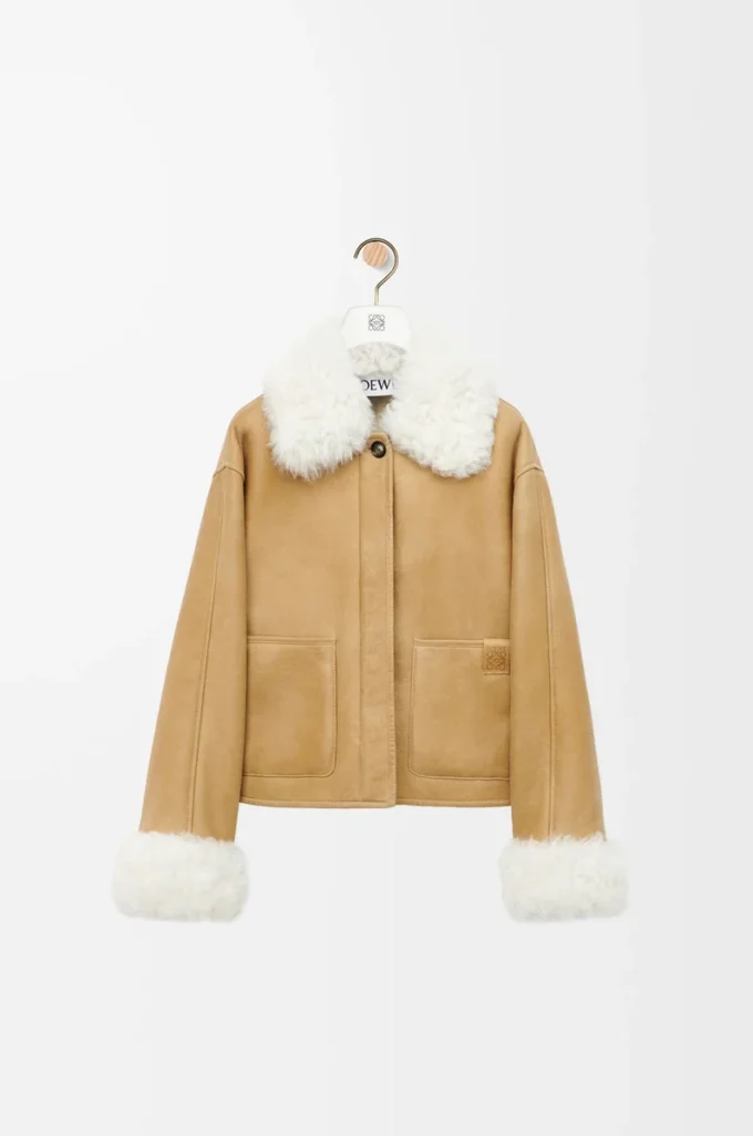 Giacca in shearling bianco/oro Giacca in shearling bianco/oro