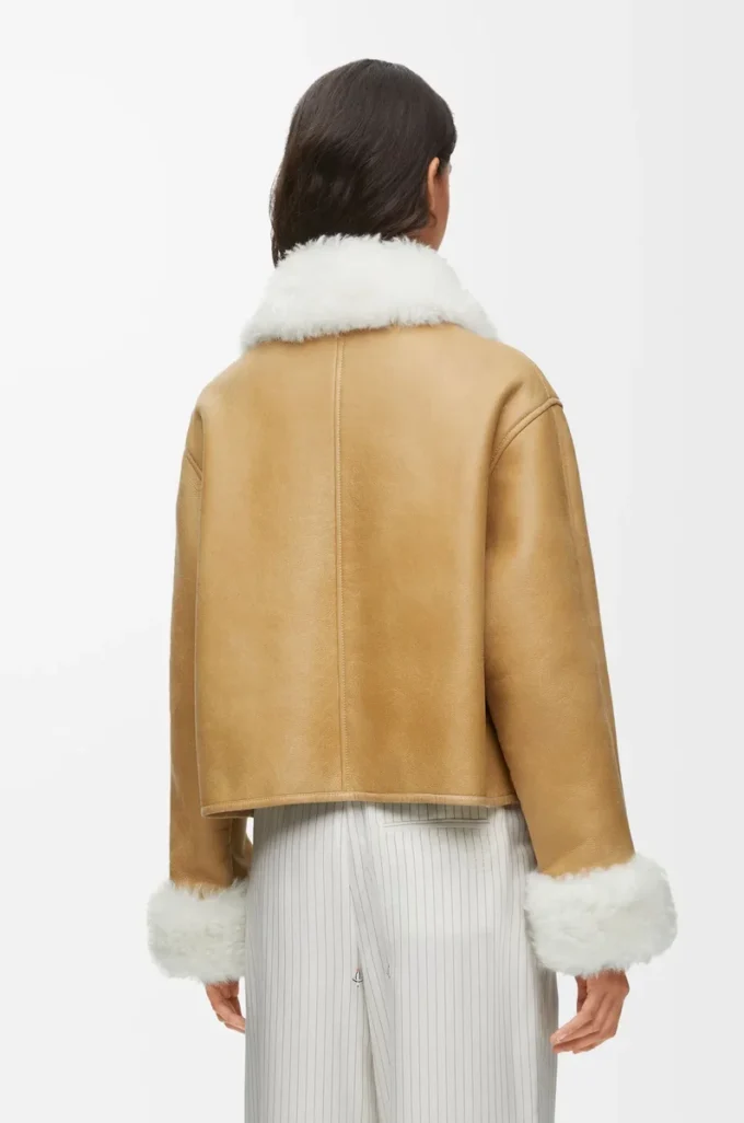 Giacca in shearling bianco/oro Giacca in shearling bianco/oro