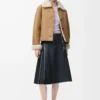 Giacca in shearling color cammello