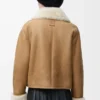 Giacca in shearling color cammello