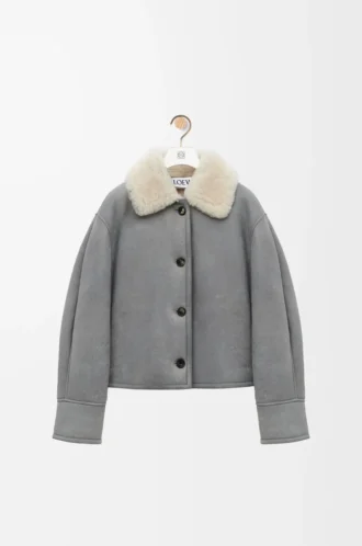 Giacca in shearling grigio