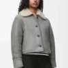 Giacca in shearling grigio Giacca in shearling grigio