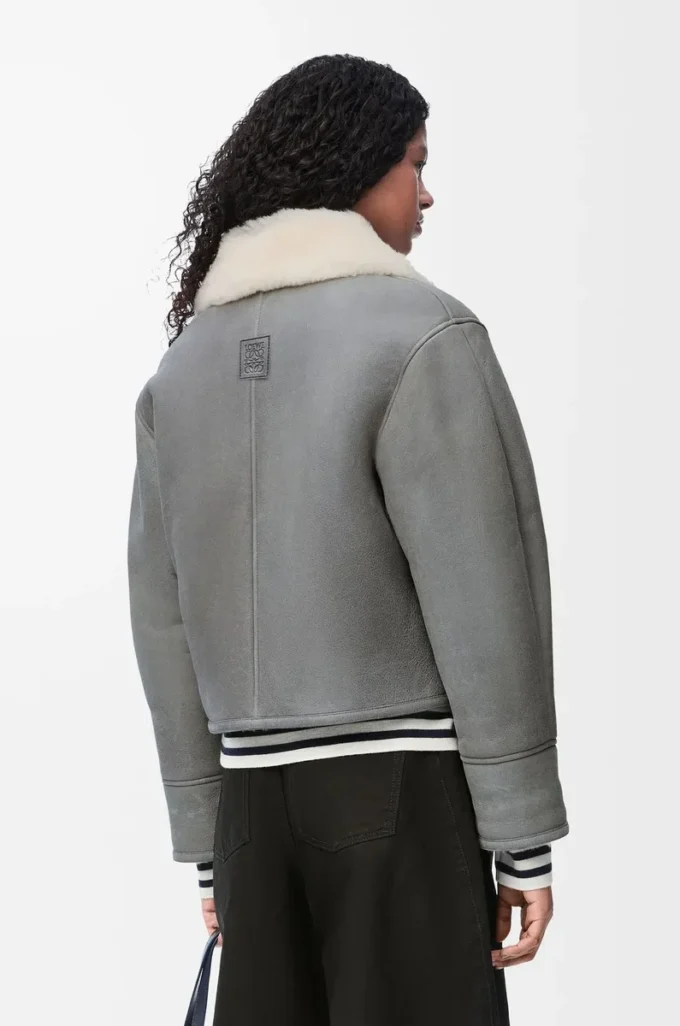 Giacca in shearling grigio Giacca in shearling grigio