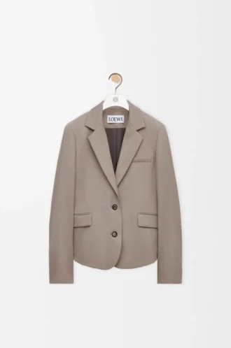 Giacca sartoriale in lana beige melange