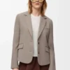Giacca sartoriale in lana beige melange Giacca sartoriale in lana beige melange