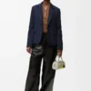 Giacca sartoriale in lana blu navy Giacca sartoriale in lana blu navy