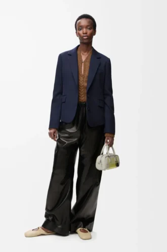 Giacca sartoriale in lana blu navy