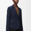 Giacca sartoriale in lana blu navy Giacca sartoriale in lana blu navy