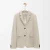 Giacca sartoriale in lana melange beige chiaro Giacca sartoriale in lana melange beige chiaro