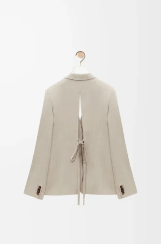 Giacca sartoriale in lana melange beige chiaro