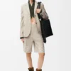 Giacca sartoriale in lana melange beige chiaro Giacca sartoriale in lana melange beige chiaro