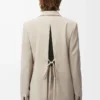 Giacca sartoriale in lana melange beige chiaro Giacca sartoriale in lana melange beige chiaro