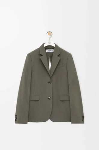 Giacca sartoriale in lana verde kaki