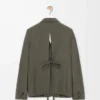 Giacca sartoriale in lana verde kaki