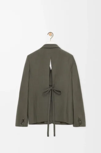 Giacca sartoriale in lana verde kaki