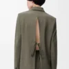 Giacca sartoriale in lana verde kaki