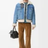 Giacca trucker in denim e shearling blu denim Giacca trucker in denim e shearling blu denim