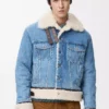 Giacca trucker in denim e shearling blu denim Giacca trucker in denim e shearling blu denim
