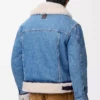 Giacca trucker in denim e shearling blu denim Giacca trucker in denim e shearling blu denim