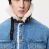 Giacca trucker in denim e shearling blu denim Giacca trucker in denim e shearling blu denim