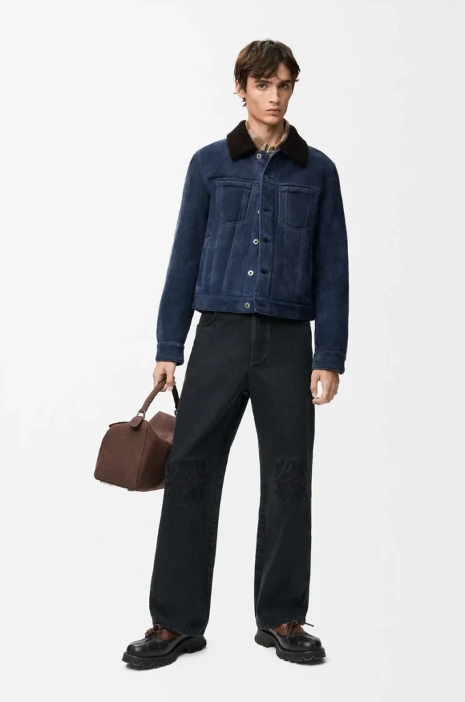Jeans baggy Anagram in denim Nero