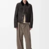 Giacca trucker in shearling marrone/blu navy Giacca trucker in shearling marrone/blu navy