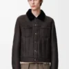 Giacca trucker in shearling marrone/blu navy Giacca trucker in shearling marrone/blu navy