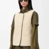 Gilet imbottito in shearling e misto cotone Nero