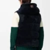 Gilet imbottito in shearling Marrone/Blu navy Gilet imbottito in shearling Marrone/Blu navy