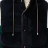 Gilet imbottito in shearling Marrone/Blu navy Gilet imbottito in shearling Marrone/Blu navy