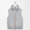 Gilet imbottito in tessuto tecnico Beige/Blu Gilet imbottito in tessuto tecnico Beige/Blu