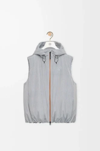 Gilet imbottito in tessuto tecnico Beige/Blu
