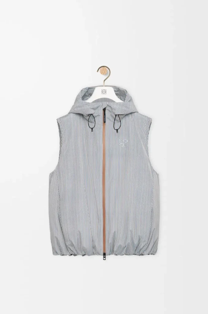 Gilet imbottito in tessuto tecnico Beige/Blu Gilet imbottito in tessuto tecnico Beige/Blu
