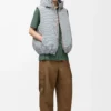 Gilet imbottito in tessuto tecnico Beige/Blu Gilet imbottito in tessuto tecnico Beige/Blu