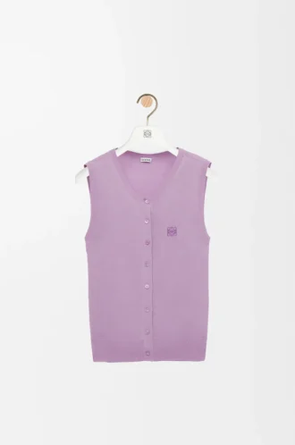 Gilet in cashmere e seta Lilla