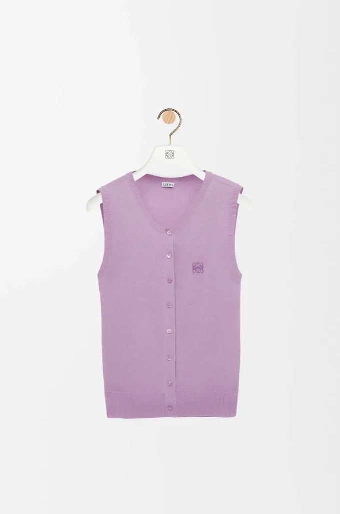 Gilet in cashmere e seta Lilla Gilet in cashmere e seta Lilla